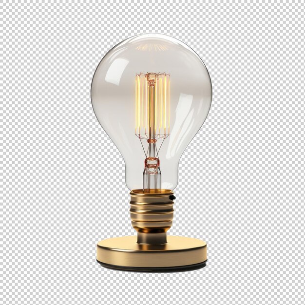 Lampe De Table à Ampoule Edison Isolée Sur Un Fond Transparent Ia Générative