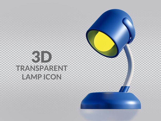 PSD lampe de table isolée, rendu 3d, icône mignonne