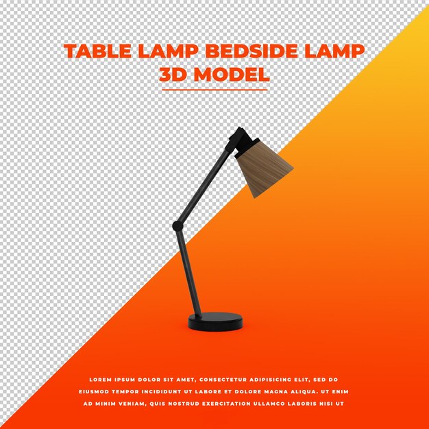 PSD lampe de table lampe de chevet modèle isolé