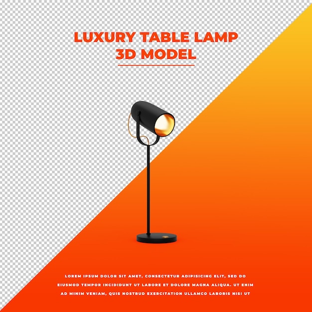 Lampe de table de luxe modèle isolé