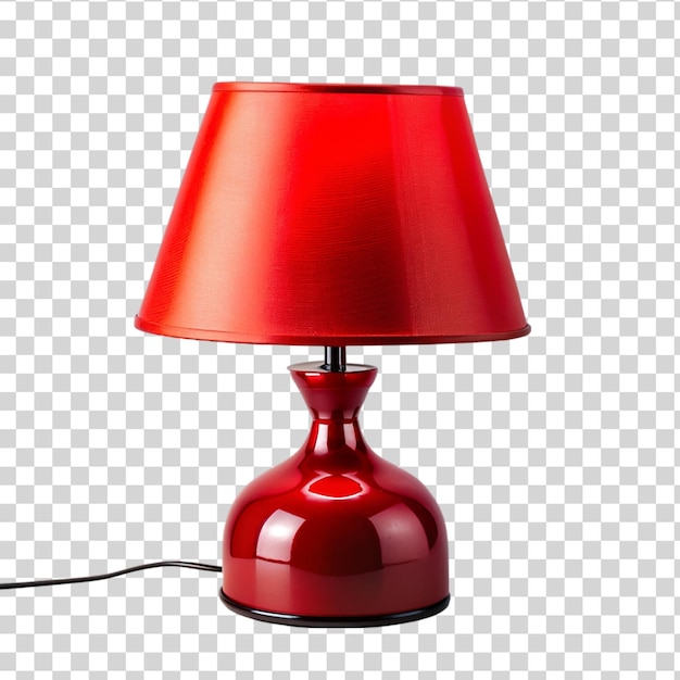 PSD lampe de table rouge isolée sur fond transparent