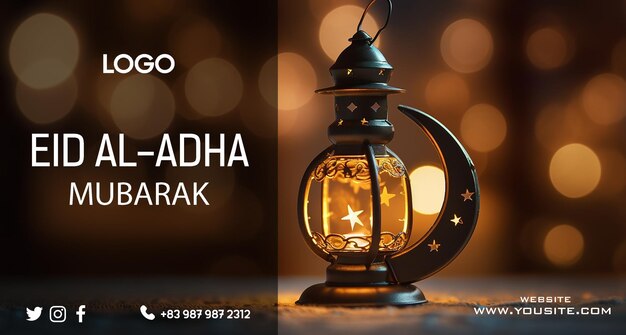 PSD lampe de vacances eid al adha ramadan dans le désert