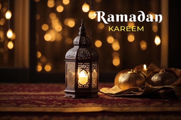 lampes ramadan kareem sur fond bokeh