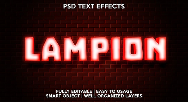 PSD lampion text effekt vorlage