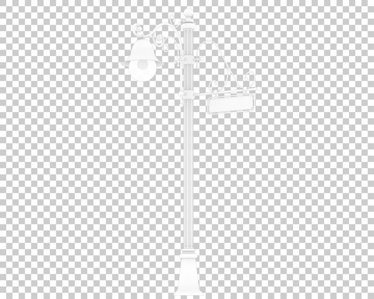 PSD lampione stradale isolato su sfondo trasparente 3d rendering illustrazione
