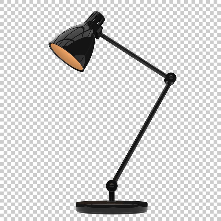 PSD lampu meja modern terisolasi pada ilustrasi render 3d latar belakang transparan