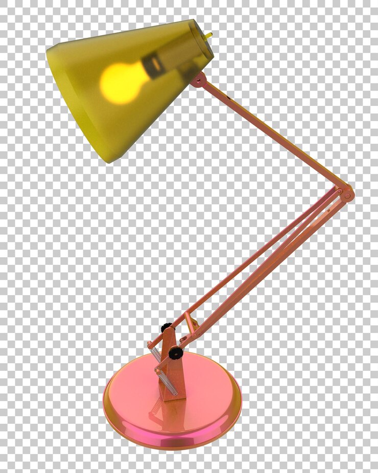 PSD lampu meja modern terisolasi pada ilustrasi render 3d latar belakang transparan