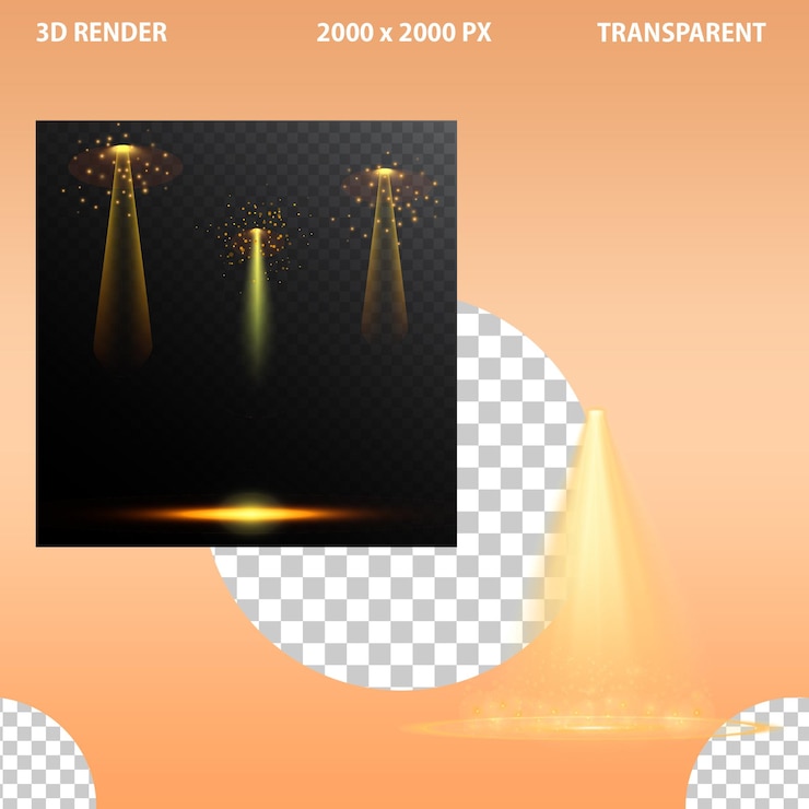 PSD lampu menyala dan efek bohlam png latar belakang transparan hamparan terisolasi