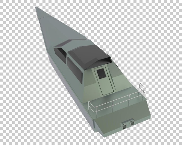 PSD lancha rápida en la ilustración de representación 3d de fondo transparente