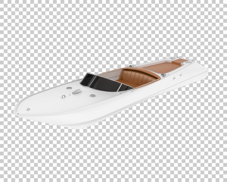PSD lancha rápida en la ilustración de representación 3d de fondo transparente