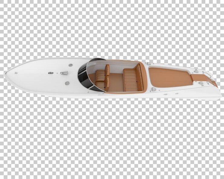 PSD lancha rápida en la ilustración de representación 3d de fondo transparente