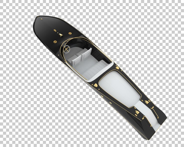 PSD lancha rápida en la ilustración de representación 3d de fondo transparente