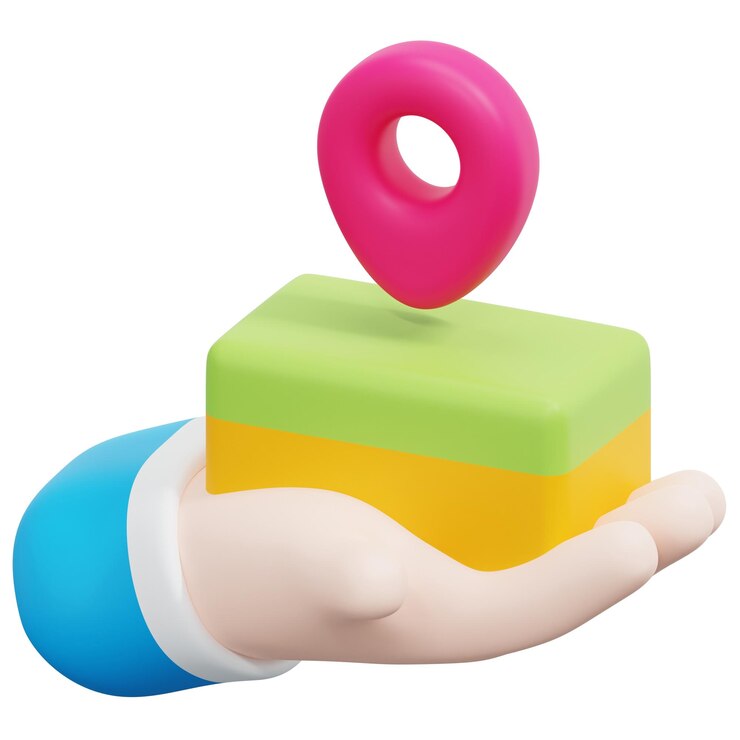 PSD land 3d render icon illustration