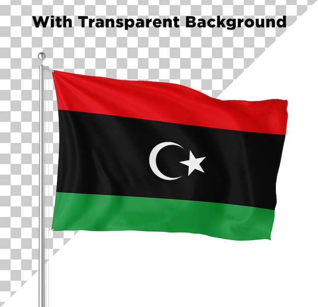 Land Libyen Flagge PNG PSG isoliert auf durchsichtigem Hintergrund