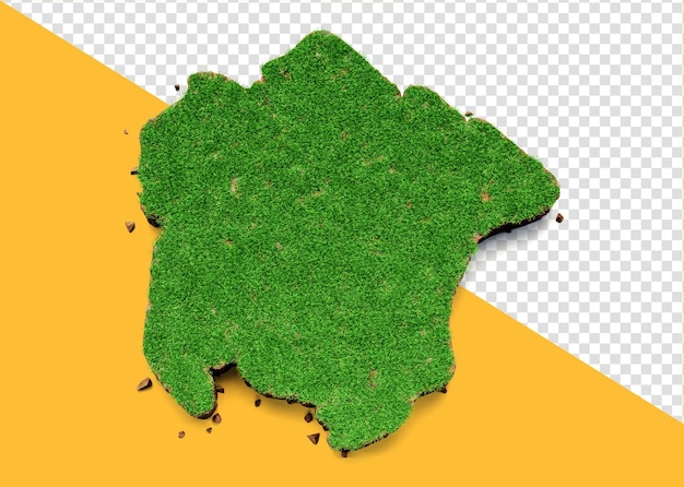 PSD land suriname gras- und bodenstrukturkarte 3d-illustration