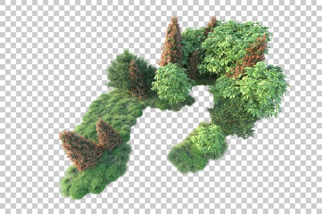 PSD landage vert isolé sur un fond transparent illustration de rendu 3d