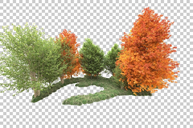 PSD landage vert isolé sur un fond transparent illustration de rendu 3d