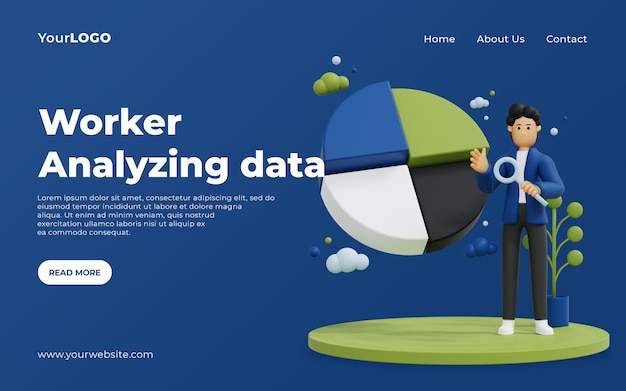 Landing Page Analysant La Page D'accueil Du Big Data Uiux Psd Premium