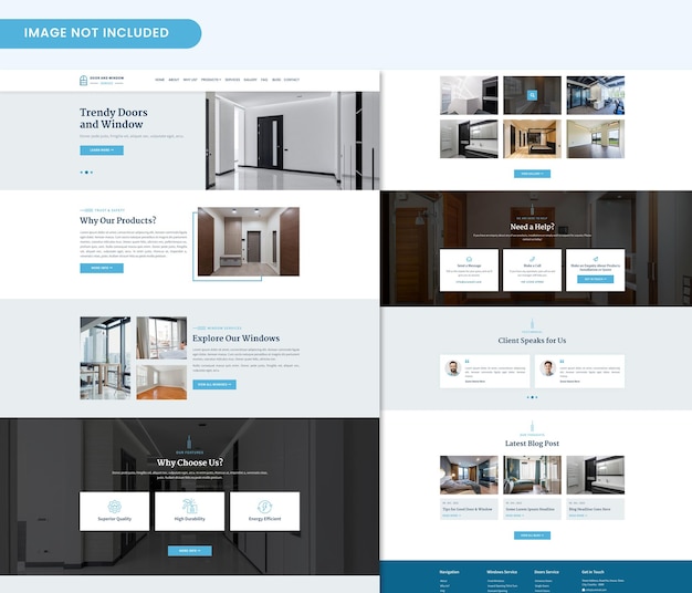 PSD landing page für fenster und türen