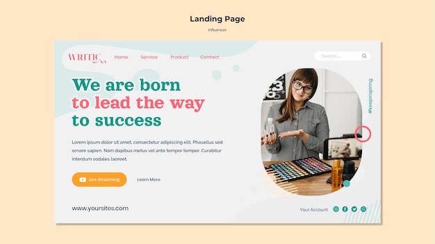 Landing page für social media-influencerinnen