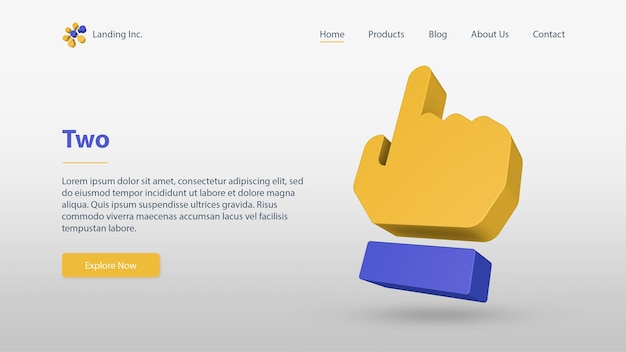 Landing page mit handgesten