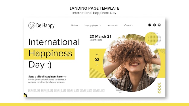 Landing page pour la journée internationale du bonheur