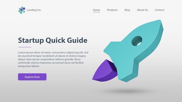 PSD landing page de startup