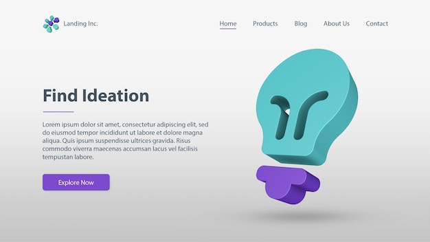 PSD landing page de startup