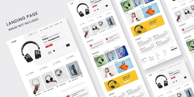 Landing-Seite der E-Commerce-Website für Elektronikprodukte