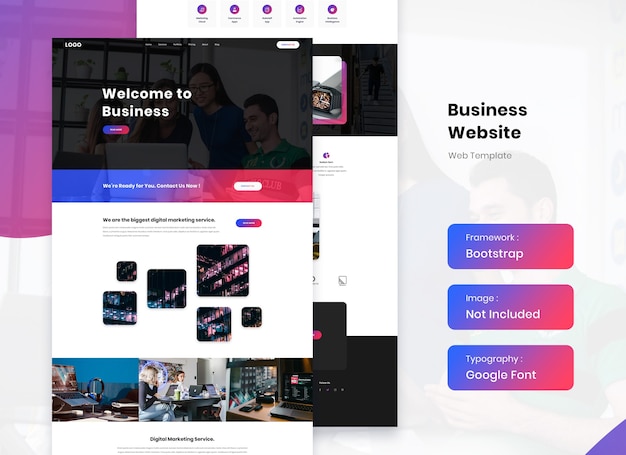 Landing Template Design für Geschäftswebsites