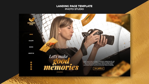 Landingpage der Fotostudio-Vorlage