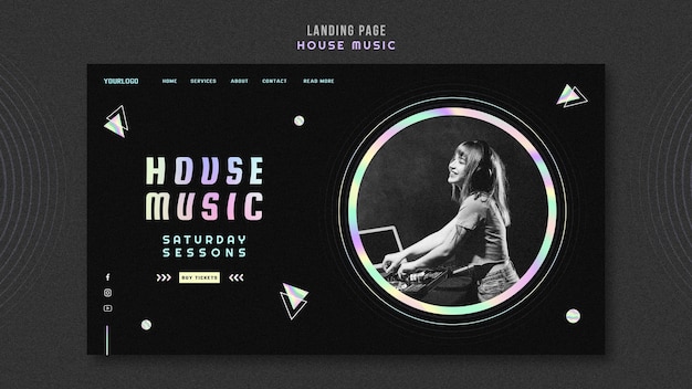 PSD landingpage der house-musikvorlage
