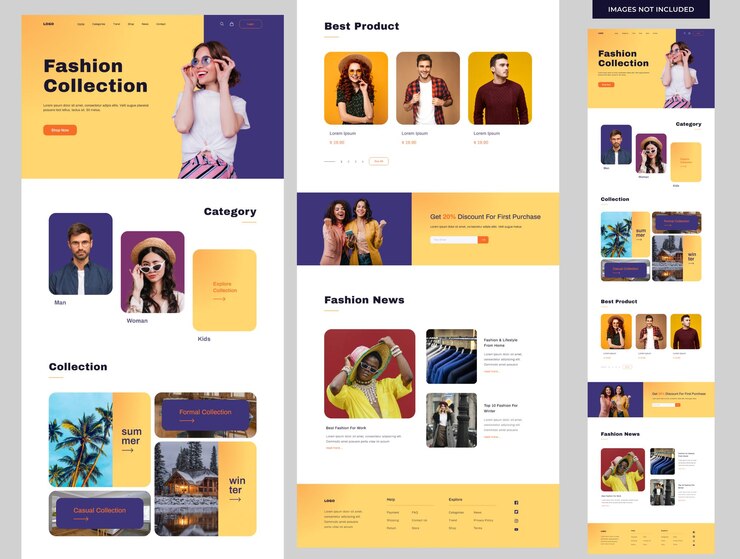PSD landingpage der mode-website