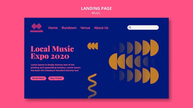 Landingpage der Musikausstellungsvorlage