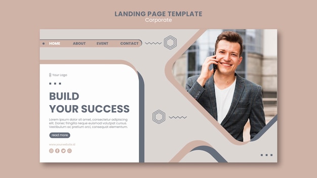 Landingpage der teamarbeitsvorlage