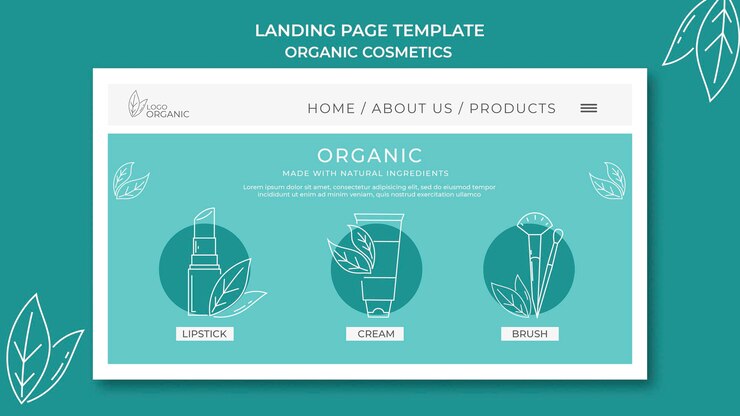 PSD landingpage der vorlage für bio-kosmetik
