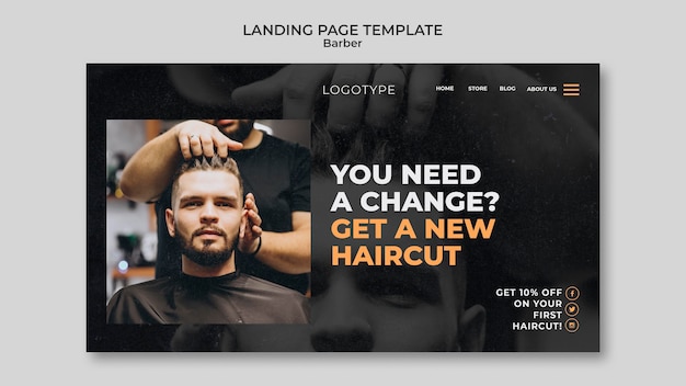 PSD landingpage des friseursalons