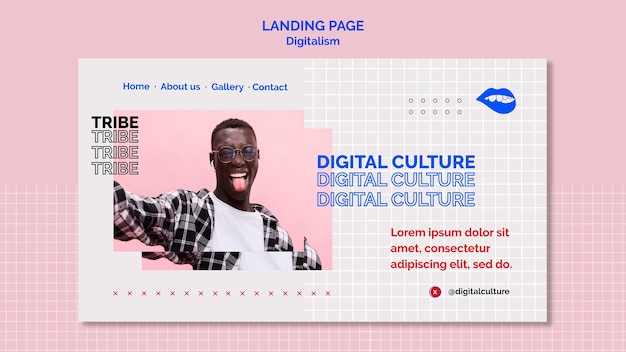 PSD landingpage des jungen mannes der digitalen kultur