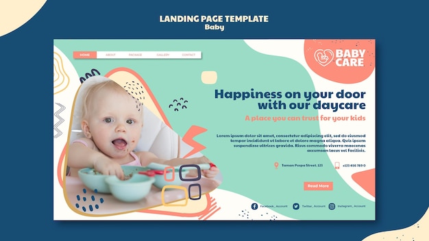 PSD landingpage für babypflegeprofis