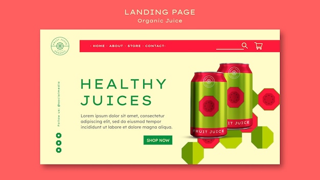 PSD landingpage für bio-saft