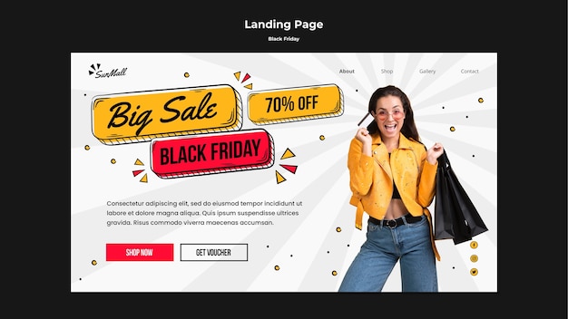 PSD landingpage für black friday sale