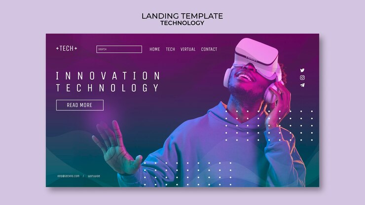 PSD landingpage für brillen mit virtueller realität