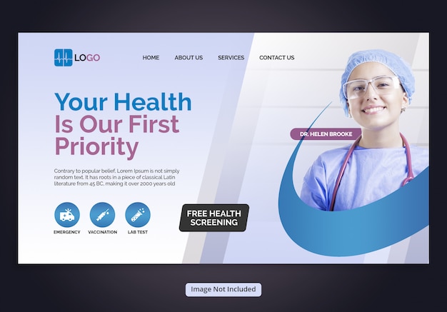 Landingpage für das gesundheitswesen