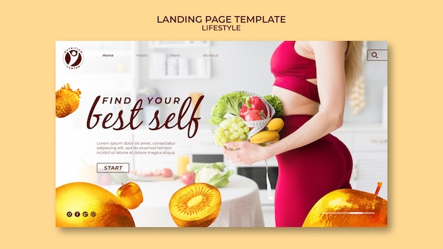 Landingpage für einen gesunden Lebensstil
