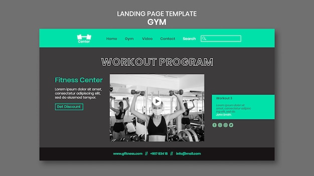 Landingpage für fitnesstraining