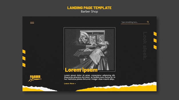 PSD landingpage für friseurladen