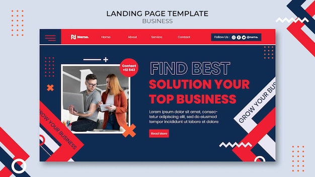 PSD landingpage für geschäftskonzepte