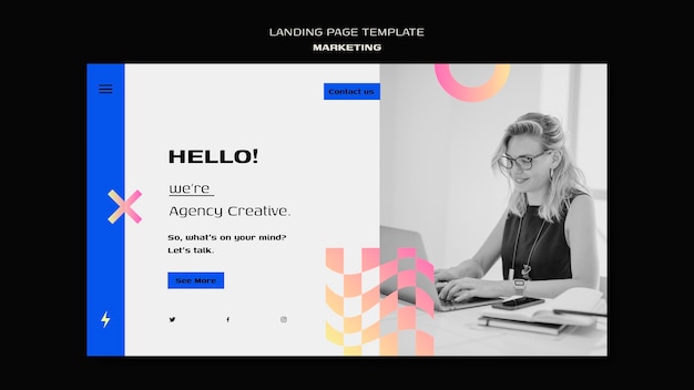 PSD landingpage für kreative marketingagenturen
