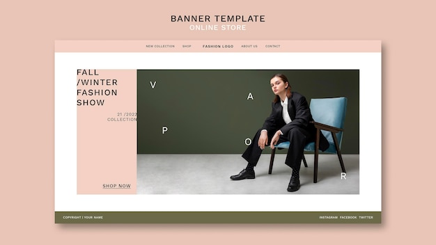 PSD landingpage für minimalistisches online-modegeschäft