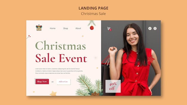 PSD landingpage für weihnachtsverkauf